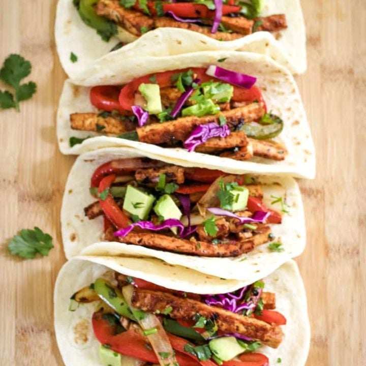 Vegan Tofu Tacos with Fajita Vegetables-image